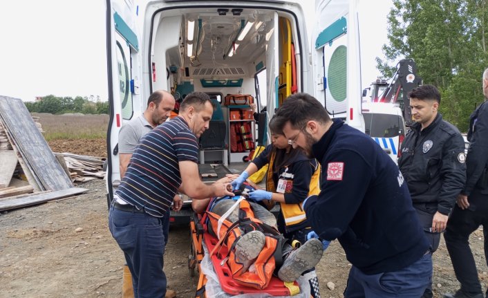 Samsun'da inşaatta çalışırken düşen işçi yaralandı