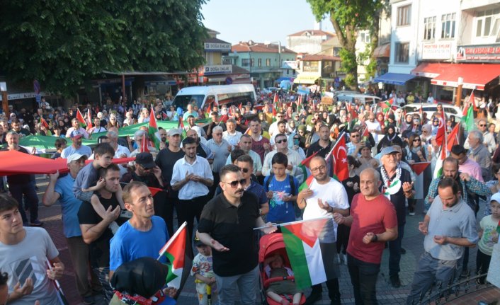 Akçakoca'da Filistin'e destek yürüyüşü düzenlendi