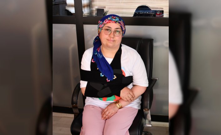 Samsun'da yorgun merminin isabet ettiği kadın yaralandı