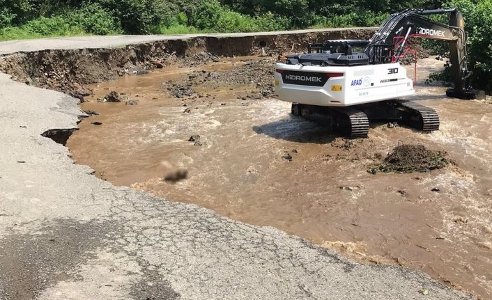 Giresun'da sağanağın ardından hasar tespit çalışmaları başladı