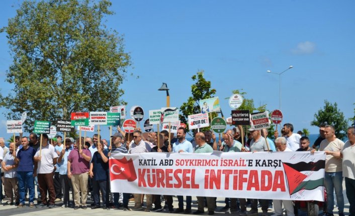 Giresun'da İsrail'in Gazze'ye yönelik saldırıları protesto edildi