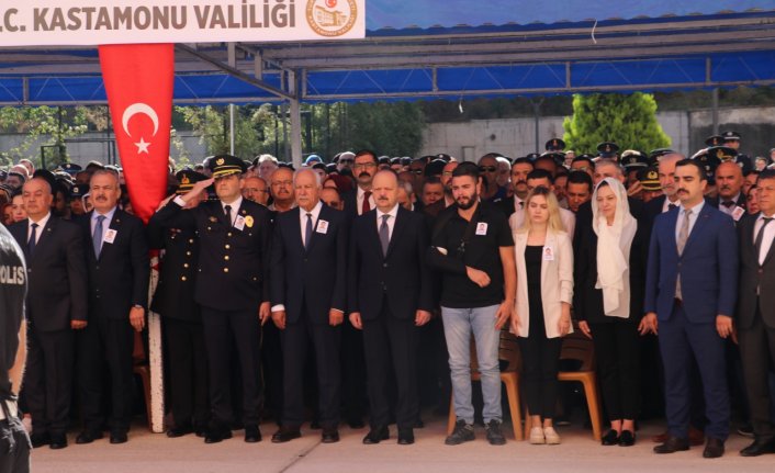 Kastamonu'da şehit olan polis memuru Ahmet Şahan için tören düzenlendi