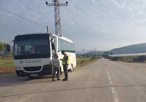 Amasya'da personel ve işçi servislerine denetim