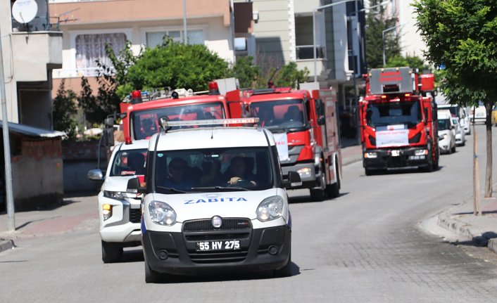 Havza'da İtfaiye Haftası dolayısıyla konvoy düzenlendi