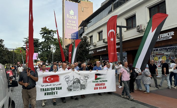 Trabzon'da Filistin'e destek yürüyüşü düzenlendi