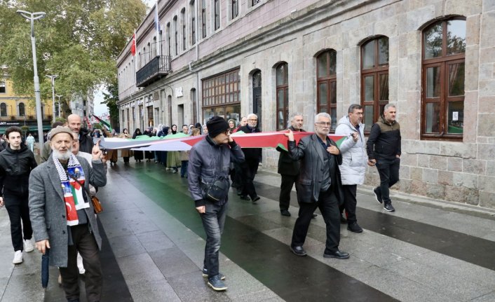 Trabzon'da Filistin'e destek yürüyüşü yapıldı