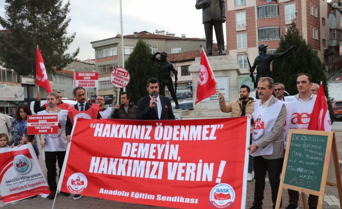 Anadolu Eğitim Sendikasından Havza'da basın açıklaması