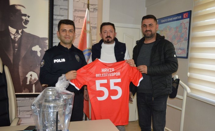 Havza Belediyespor yönetiminden İlçe Emniyet Müdürlüğüne ziyaret