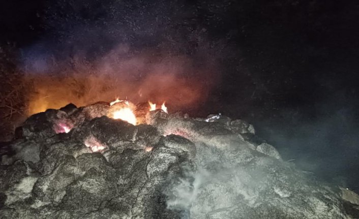 Tokat'ta çıkan yangında 50 balya saman zarar gördü