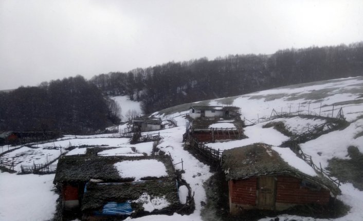 Amasya'nın yüksek kesimlerinde kar yağışı etkili oldu