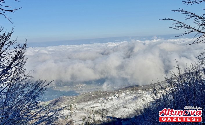 Düzce'nin yüksek kesimlerine kar yağdı