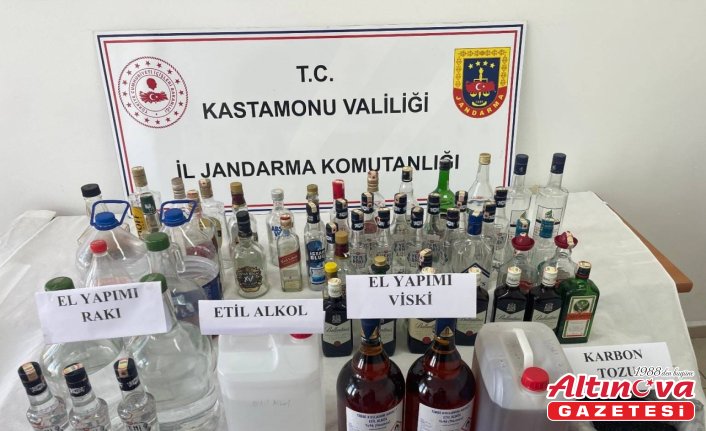 Kastamonu'da sahte içki operasyonunda 2 şüpheli yakalandı