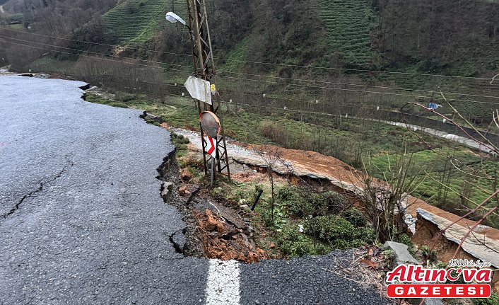 Rize'de yağışın ardından heyelan oluştu