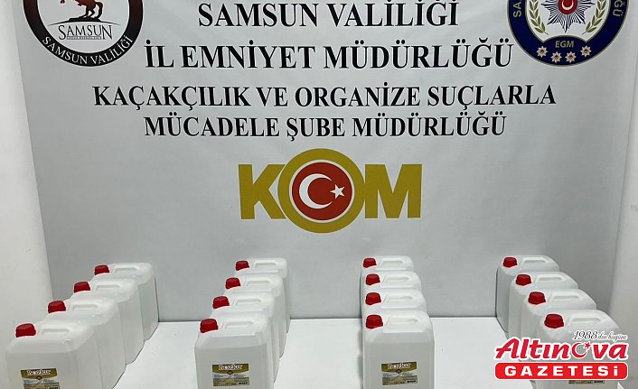 Samsun'da sahte içki operasyonunda 2 şüpheli yakalandı