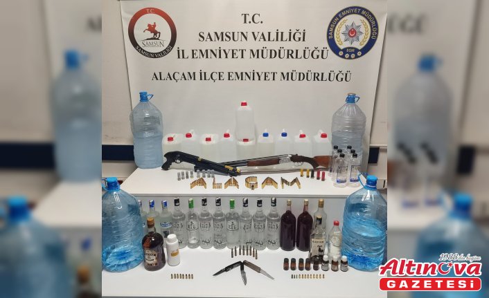 Alaçam'da sahte içki operasyonunda 3 zanlı yakalandı