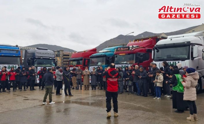 Amasya'dan Suriye'ye 12 tır yardım malzemesi gönderildi