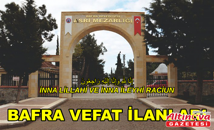 Bafra vefat ilanları