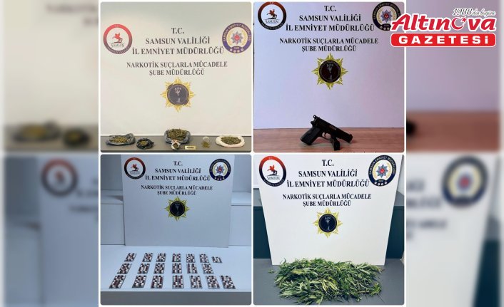 Samsun'da uyuşturucu ve silah operasyonunda 8 zanlı yakalandı