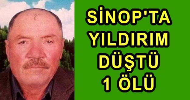 Sinop'ta yıldırım düşmesi sonucu 1 kişi öldü