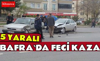 Bafra`da kaza : 5 yaralı