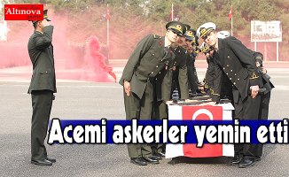 Acemi askerler yemin etti