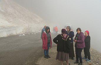 Borçka'da yola düşen kar kütlesi ulaşımı aksattı