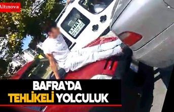 Bafra`da tehlikeli yolculuk