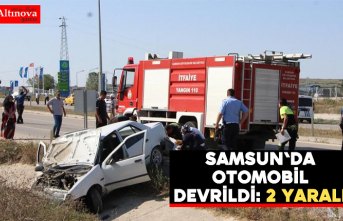 Samsun'da otomobil devrildi: 2 yaralı