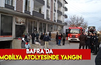 Bafra`da mobilya atölyesinde yangın