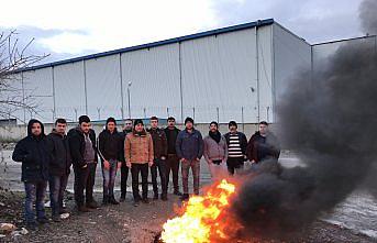 Karabük'te fabrika işçilerinden eylem