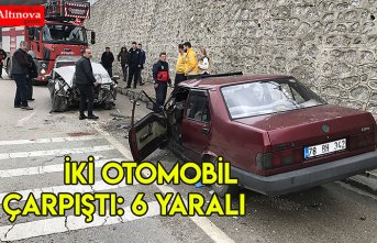 İki otomobil çarpıştı: 6 yaralı