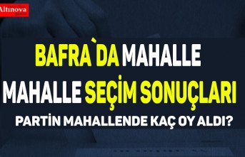 BAFRA`DA MAHALLE MAHALLE SEÇİM SONUÇLARI