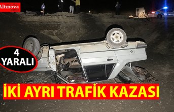 İki ayrı trafik kazasında 4 kişi yaralandı