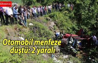 Otomobil menfeze düştü: 2 yaralı