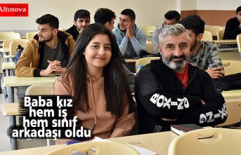 Baba kız hem iş hem sınıf arkadaşı oldu