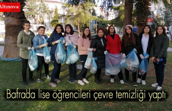 Bafra'da lise öğrencileri çevre temizliği yaptı