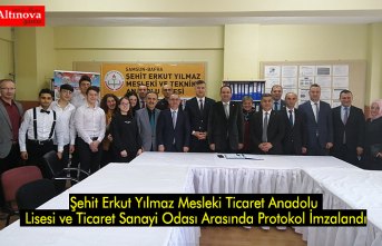 Şehit Erkut Yılmaz Mesleki Ticaret Anadolu Lisesi ve Ticaret Sanayi Odası Arasında Protokol İmzalandı