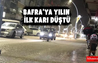 Bafra'ya Yılın İlk Karı Düştü