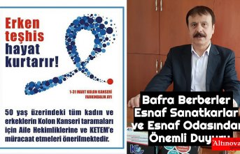 Bafra Berberler Esnaf Sanatkarlar ve Esnaf Odasından Önemli Duyuru