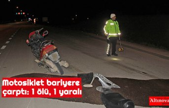 Motosiklet bariyere çarptı: 1 ölü, 1 yaralı