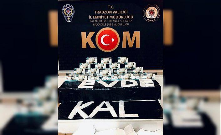 Trabzon'da kaçak üretilen maskelere el konuldu