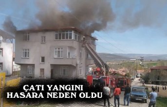 Vezirköprü'de çatı yangını hasara neden oldu