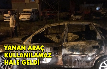 Seyir halindeyken alev alan araç kullanılamaz hale geldi