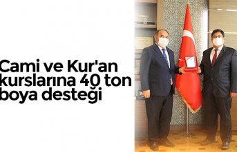 Cami ve Kur'an kurslarına 40 ton boya desteği