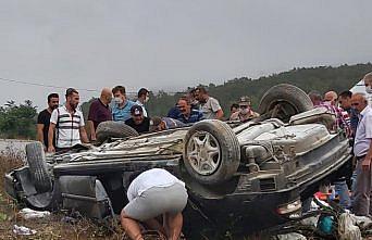 Samsun'da sulama kanalına devrilen otomobildeki 3 kişi yaralandı