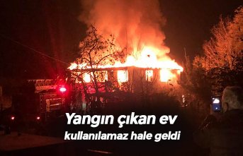 Yangın çıkan ev kullanılamaz hale geldi