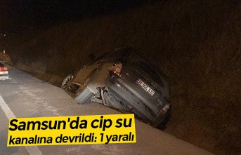 Samsun'da cip su kanalına devrildi: 1 yaralı