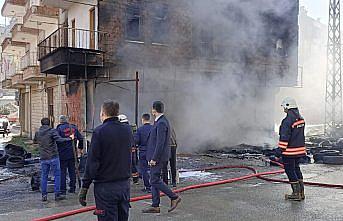 Trabzon'da tamir atölyesindeki yangın hasara yol açtı