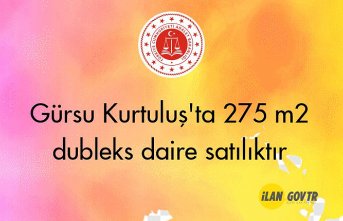 Gürsu Kurtuluş'ta 275 m² dubleks daire icradan satılıktır