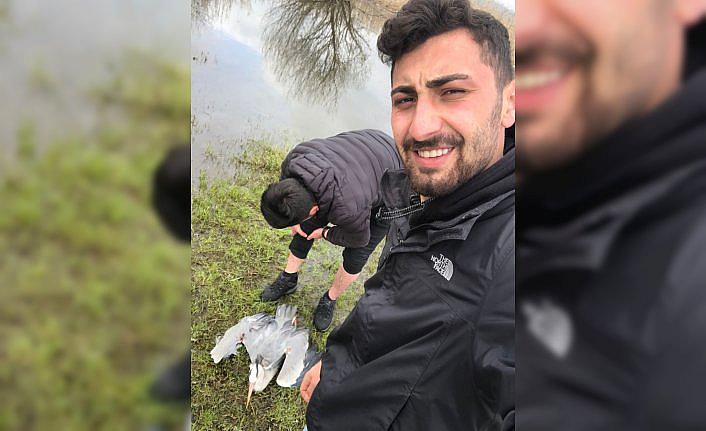 Bolu'da dikenli tellere takılarak yaralanan leylek tedaviye alındı